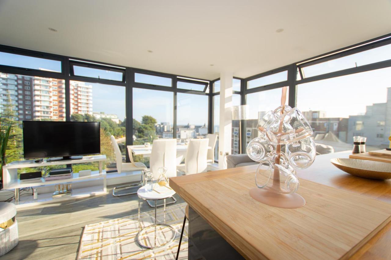 * Panoramic Penthouse With Sea & City Views Bournemouth Bagian luar foto